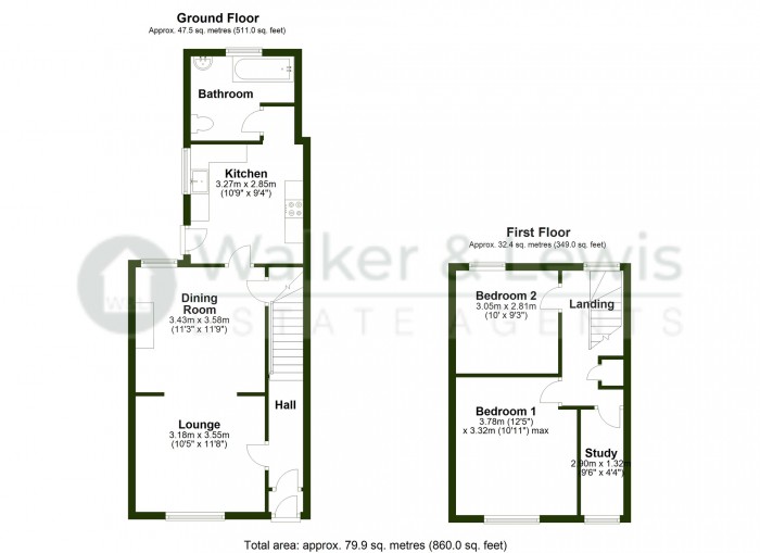 Floorplan for Cromwell Street, Merthyr CF47 8RY