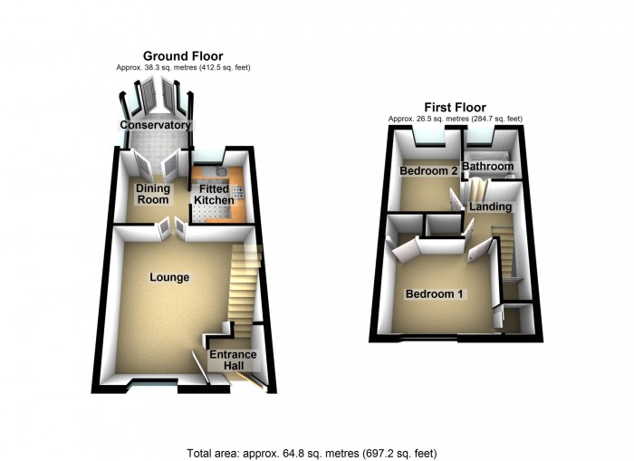 Floorplan for Beacon Heights, Merthyr Tydfil, CF48 1NL