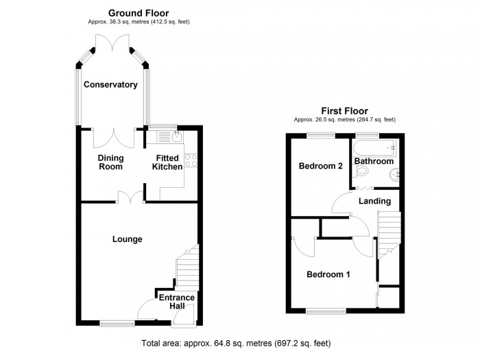 Floorplan for Beacon Heights, Merthyr Tydfil, CF48 1NL