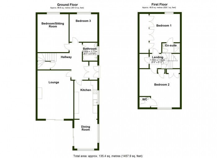 Floorplan for Heol Y Ffynon, Efail Isaf CF38 1AU