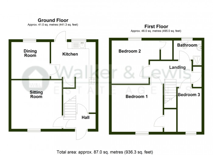 Floorplan for Acacia Avenue, Gurnos, Merthyr Tydfil, CF47 9RB