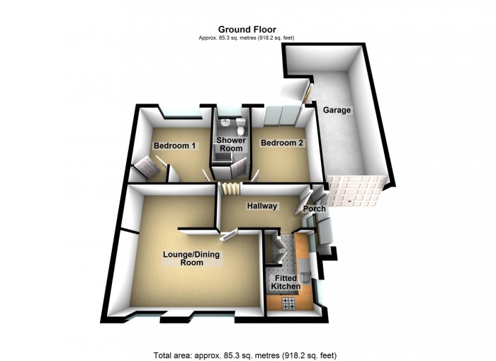 Floorplan for The Elms, Gwaunfarren Road, Penydarren, Merthyr Tydfil, Merthyr Tydfil