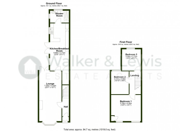 Floorplan for Lanelay Terrace, Pontypridd
