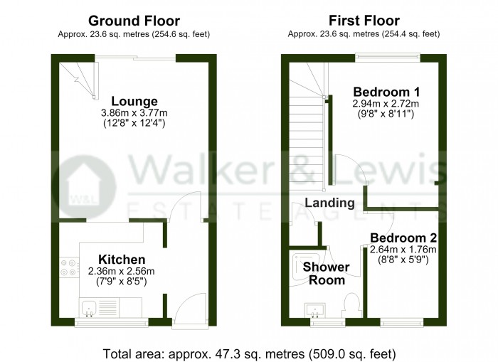 Floorplan for Clos Aneurin, Rhydyfelin, Pontypridd, Rhondda Cynon Taf