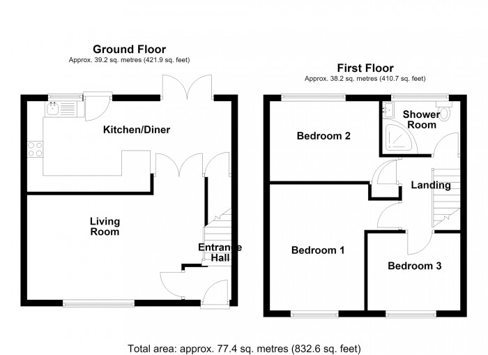 Floorplan for Yew Close, Gurnos, Merthyr Tydfil, Merthyr Tydfil