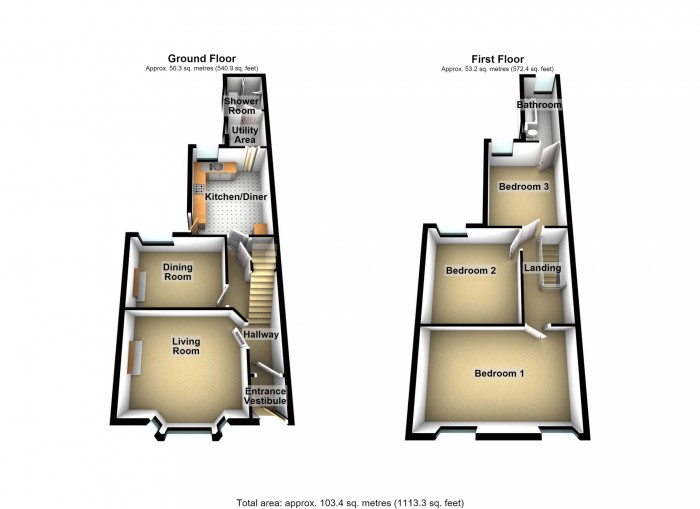 Floorplan for Awelfryn Terrace, Merthyr Tydfil, Merthyr Tydfil