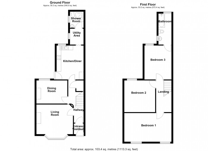 Floorplan for Awelfryn Terrace, Merthyr Tydfil, Merthyr Tydfil