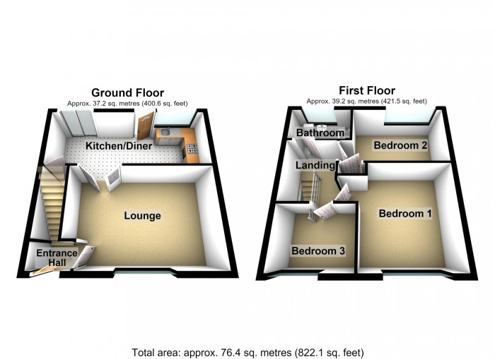 Floorplan for Fir Tree Close, Gurnos, Merthyr Tydfil,