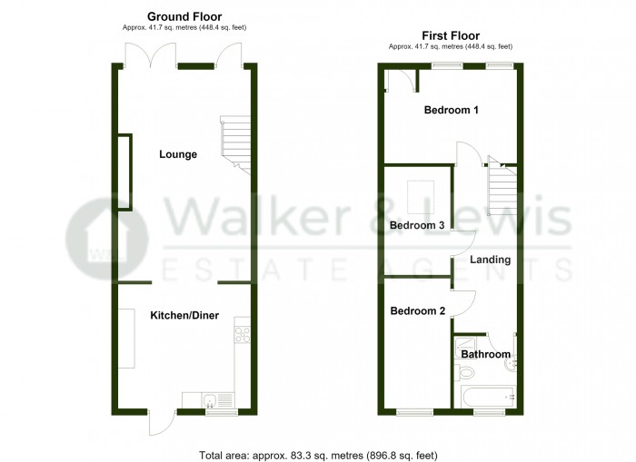 Floorplan for Lower Mount Pleasant, Troedyrhiw, Merthyr Tydfil, CF48 4LT