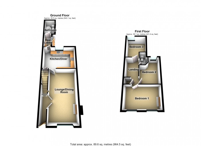 Floorplan for Williams Place, Penydarren, Merthyr Tydfil,