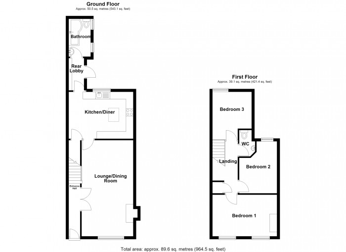 Floorplan for Williams Place, Penydarren, Merthyr Tydfil,