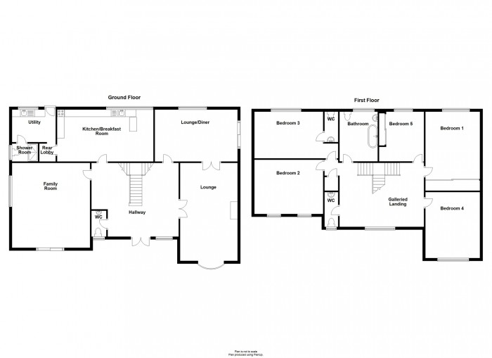 Floorplan for Woodland Way, Heolgerrig Merthyr CF48 1SQ