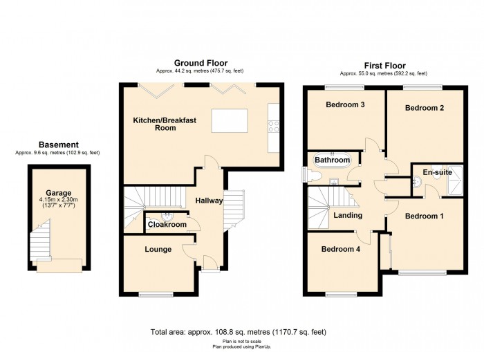 Floorplan for Cedar Close, Merthyr CF47 0LX