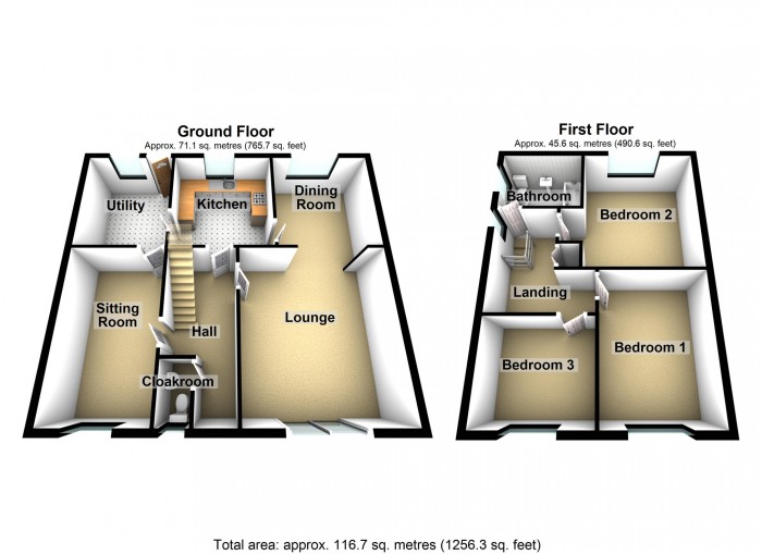 Floorplan for Taff Vale Estate, Edwardsville, Treharris CF46 5NJ