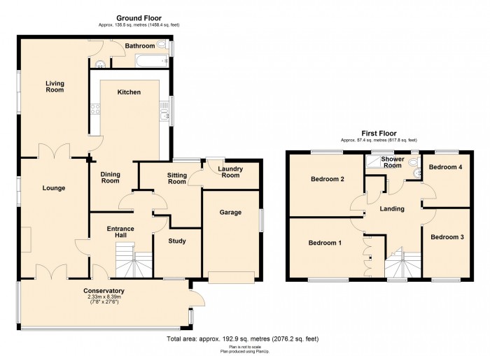 Floorplan for Penydarren Gardens, Merthyr Tydfil, CF47 8RJ