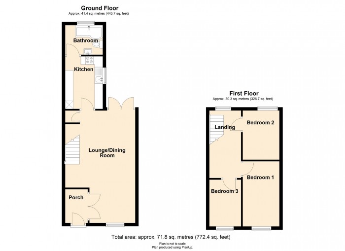 Floorplan for Saxon Street, Merthyr Tydfil, CF47 8SP