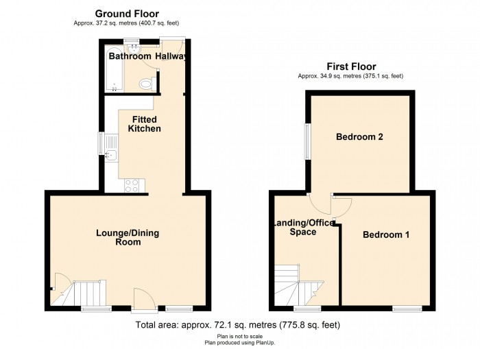 Floorplan for 39 Gilfach Cynon, Merthyr Tydfil, CF47 0PG