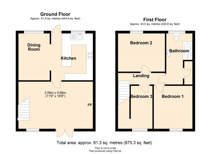 Floorplan for Brook Row, Fochriw, Bargoed, Mid Glamorgan, CF81 9JS