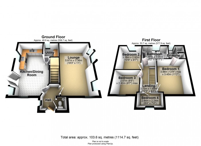 Floorplan for Ty Newydd Heights, Trefechan, Merthyr CF48 2AN