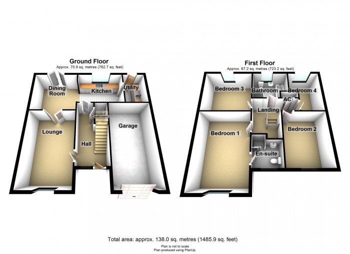 Floorplan for âOxwichâ Ty Newydd Heights, Trefechan, Merthyr CF48 2AN