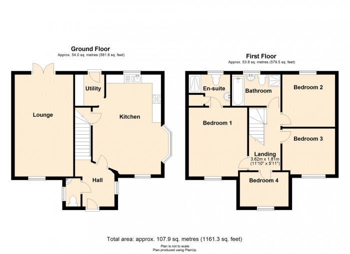 Floorplan for Ty Newydd Heights, Trefechan, Merthyr CF48 2EY