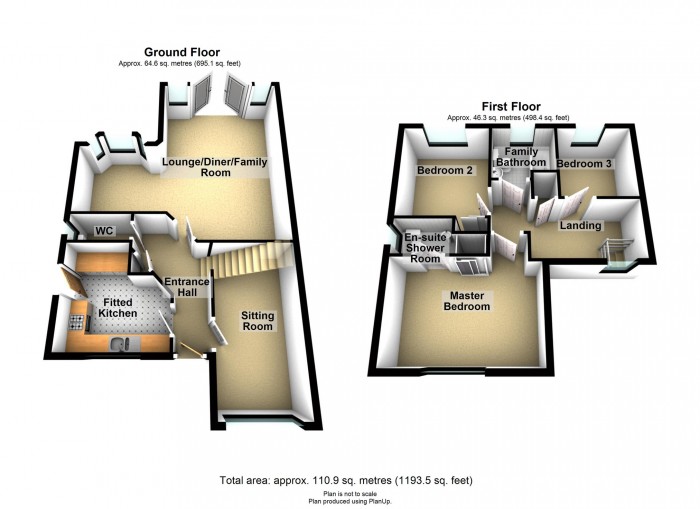 Floorplan for Windsor Drive, Miskin, Pontyclun