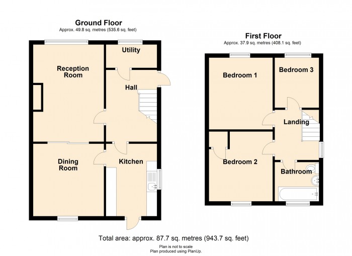 Floorplan for Shirley Drive, Heolgerrig, Merthyr Tydfil, CF48 1SE