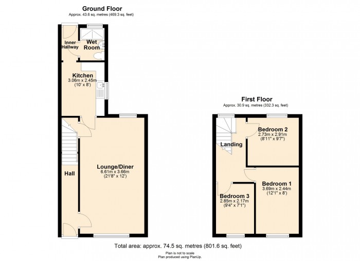 Floorplan for East St, Trallwn, Pontypridd CF37 4PH