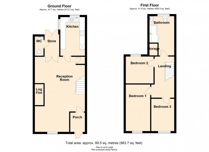 Floorplan for Treharne Street, Merthyr Vale, CF48 4SJ