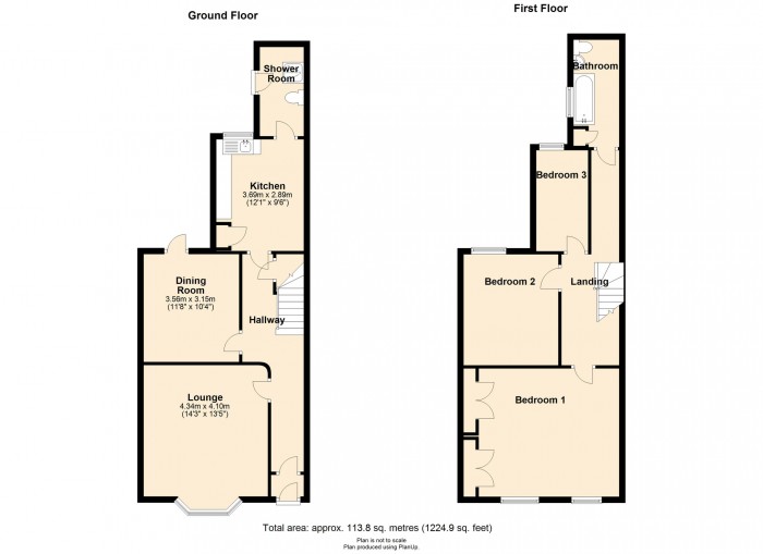 Floorplan for Awelfryn Terrace, Merthyr CF47 9YR