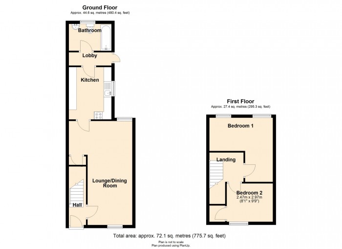 Floorplan for Council Street, Penydarren, Merthyr Tydfil, CF47 9DJ