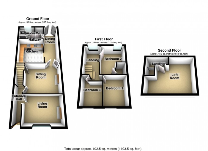 Floorplan for Edward Street, Pant, CF48 2BD