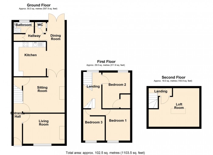 Floorplan for Edward Street, Pant, CF48 2BD