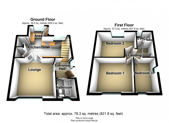 Floorplan for Crabtree Walk, Merthyr, CF48 2EY