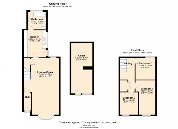 Floorplan for Excelsior Terrace, Maerdy, Ferndale, CF43 4AP