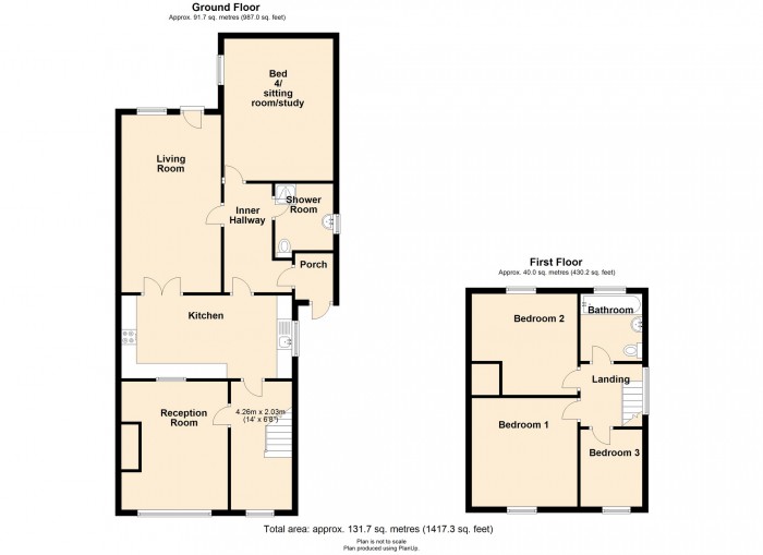 Floorplan for Chester Close, Heolgerrig, Merthyr Tydfil, CF48 1SW