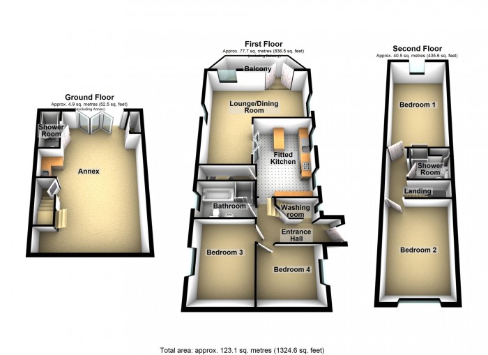 Floorplan for Ffrwd Wen, Park Lane, Treharris, Merthyr Tydfil, CF46 5LT