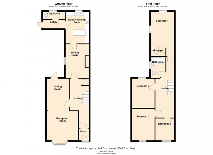 Floorplan for Cross Blanche Street, Dowlais, Merthyr Tydfil, CF48 3PD