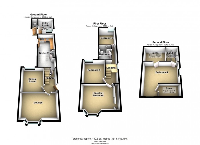 Floorplan for Caeracca Villas, Pant, Merthyr Tydfil, CF48 2AS