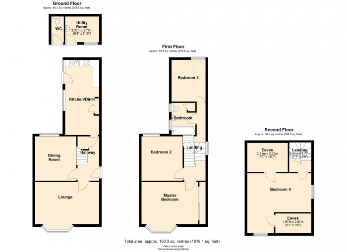 Floorplan for Caeracca Villas, Pant, Merthyr Tydfil, CF48 2AS