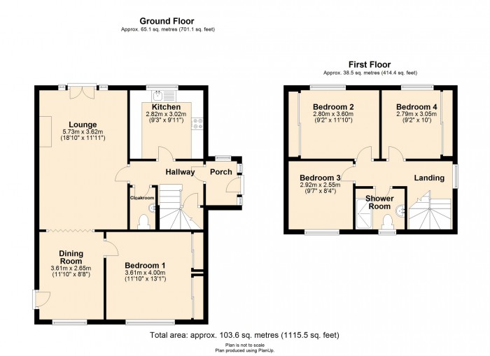 Floorplan for Fernhill Close, Troedyrhiw, Merthyr Tydfil CF48 4LU