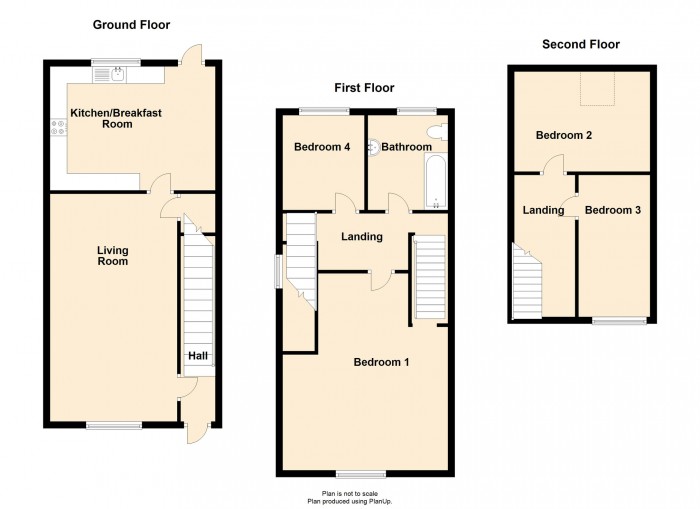 Floorplan for Industrial Terrace, Troedyrhiw, CF48 4LD