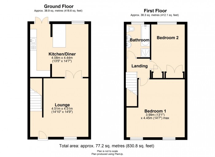 Floorplan for Williams Place, Pontypridd CF37 5BH