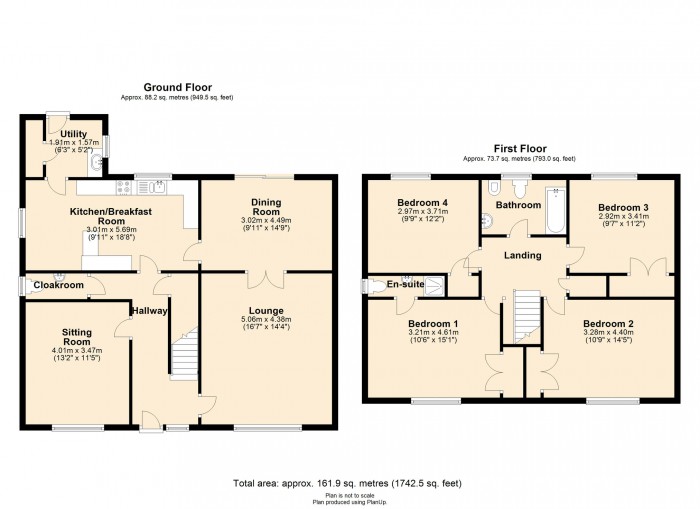 Floorplan for Nant Y Felin, Efail Isaf CF38 1YY