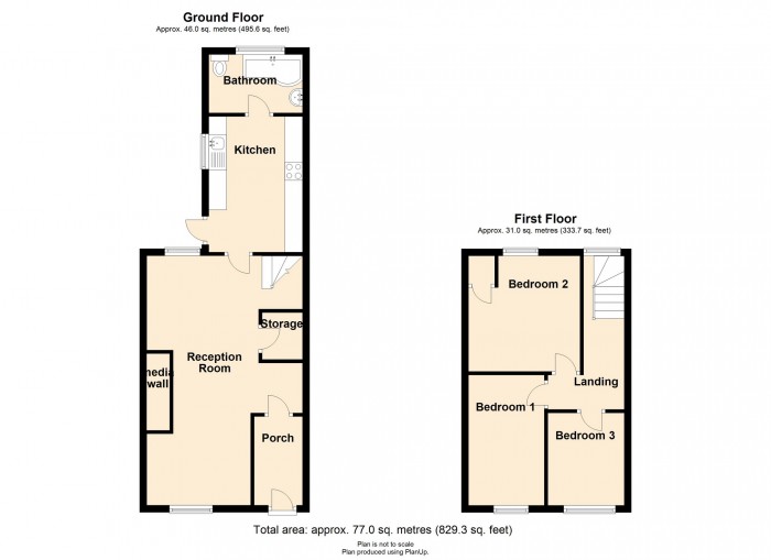 Floorplan for Primrose Hill, Twynyrodyn, Merthyr Tydfil, CF47 0TF