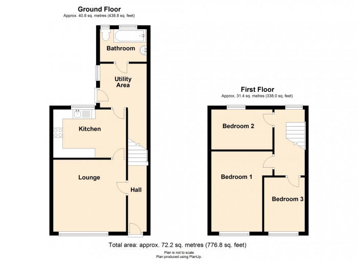 Floorplan for Oakfield Terrace, Tonypandy CF40 2TE