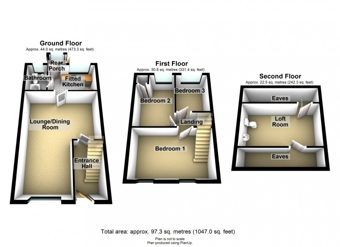 Floorplan for Cyres Street, Penydarren, Merthyr Tydfil, CF47 9LF