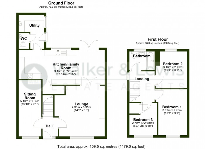 Floorplan for Hilltop Avenue, Cilfynydd, Pontypridd, Mid Glamorgan, CF37 4HZ