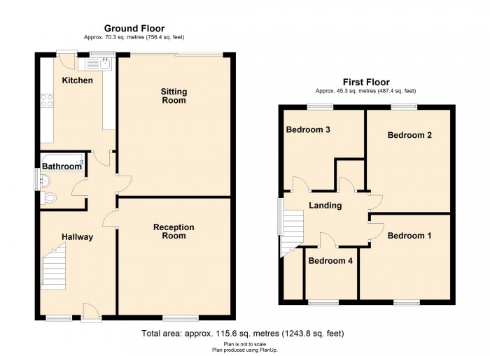 Floorplan for Worcester Close, Heolgerrig, Merthyr Tydfil, CF48 1SP