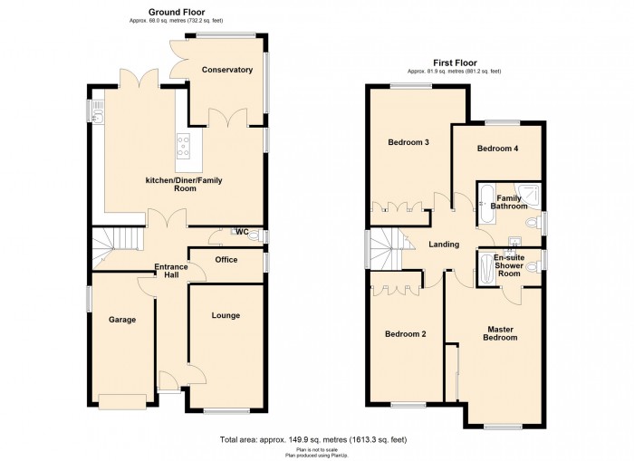 Floorplan for Amelia Close, Pant, Merthyr Tydfil, CF48 2BF